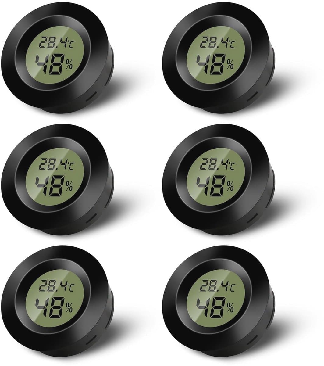 Mini Digitale Binnenkamerthermometer - LCD Temperatuur- en Vochtigheidsmonitor voor Thuis, Kinderdagverblijf en Reptielen