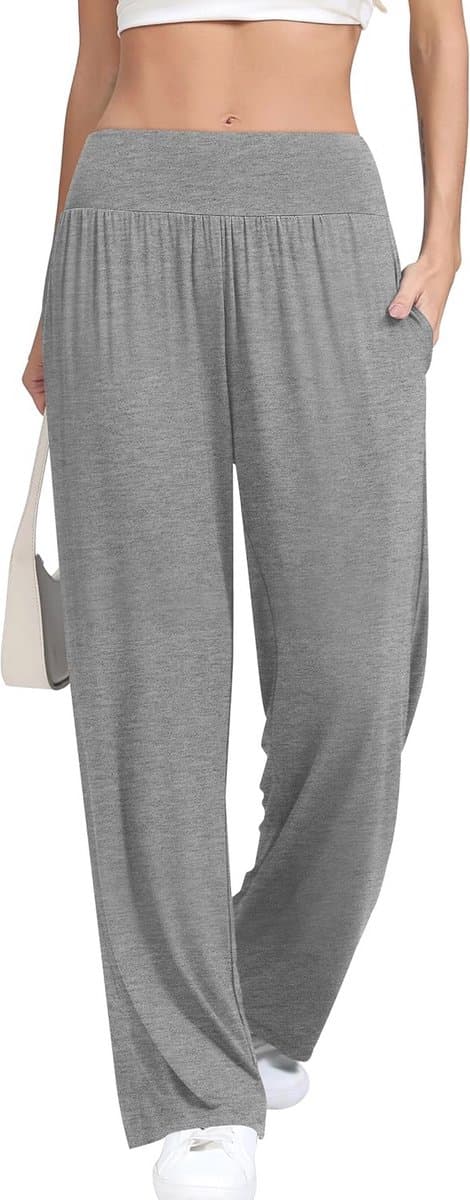 Dames Yoga Broeken, Joggingbroeken, Sportbroeken, Casual Broeken met Hoog Taille en Wijde Pijpen