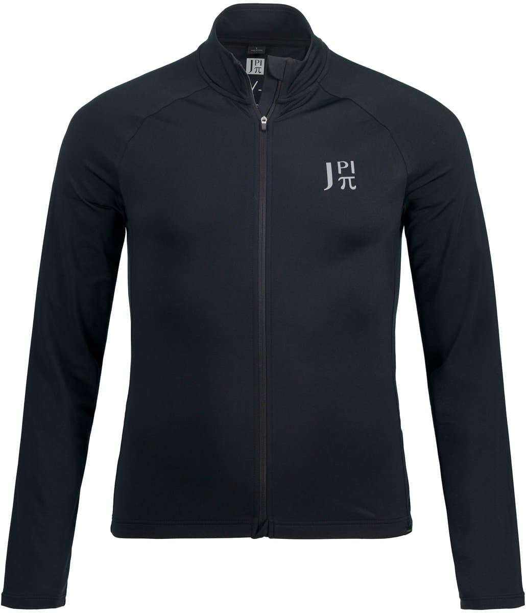 JAY-PI - Heren - Fiets-tricotjack bikewear opstaande kraag lange mouwen - Zwart - Maat XXL