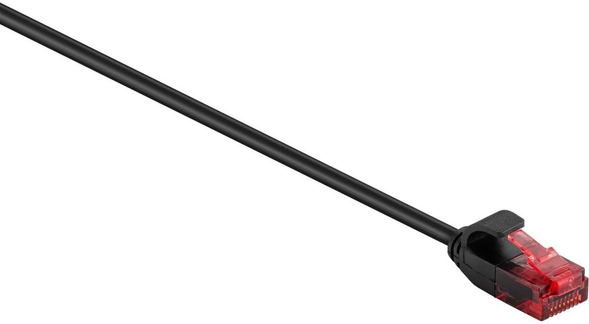 Goobay U/UTP CAT6 Gigabit slimline netwerkkabel / zwart - 0,15 meter
