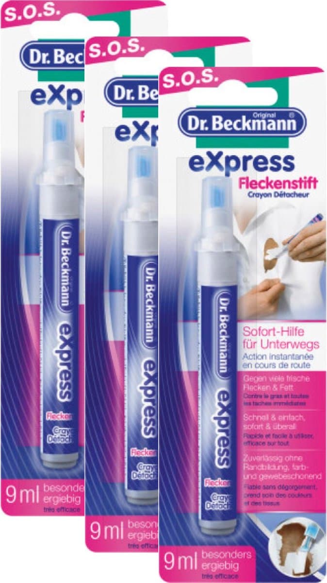 Dr. Beckmann Vlekkenstift - 9 ml - Vlekverwijderaar set van 3 (voordeelverpakking)