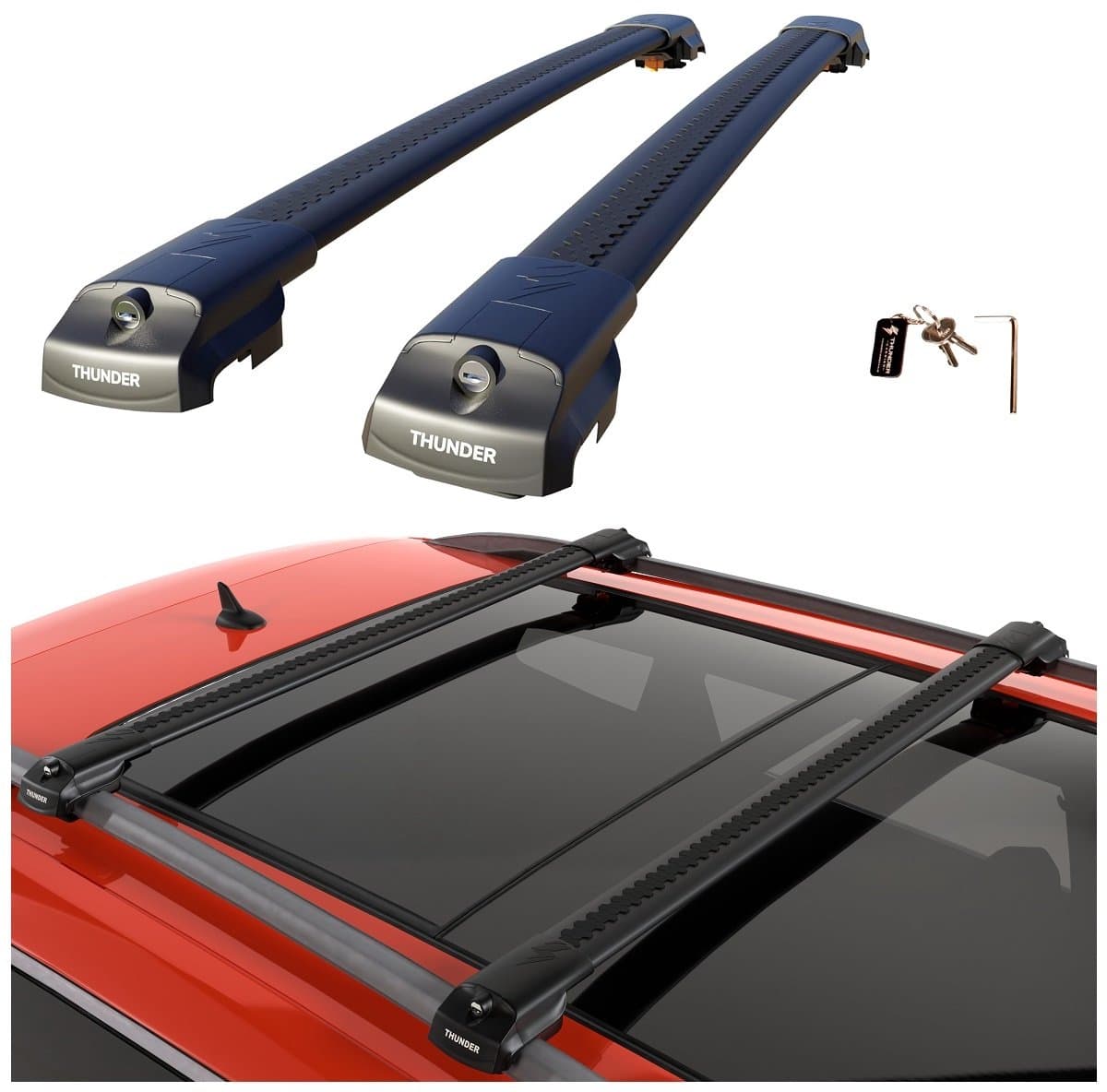 Thunder TRX1 - Dakdragers Set - JEEP RENEGADE 2015- (BU) - Aluminium & Laag Profiel