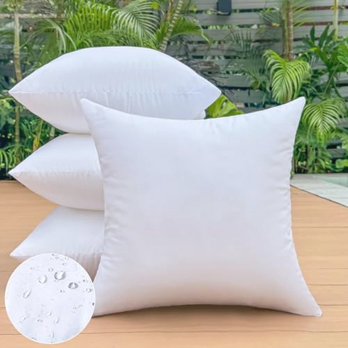 Middelgrote Vierkante Terrasmeubelkussens Set van 4 - Waterdicht en Premium Decoratief Kussen voor Buiten