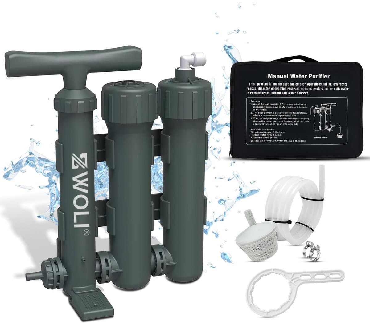 Herbruikbare Waterfilter - 10.000L - Noodpakket - Waterzuiveringsapparaat - Waterfiltersysteem - Incl Filters