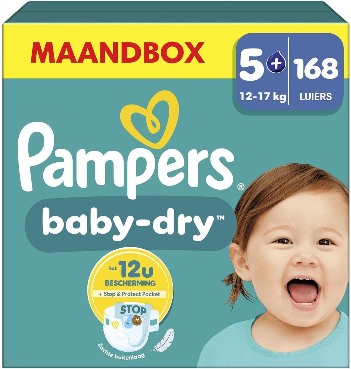 Pampers Baby-Dry Luiers Maat 5+– Maandbox 168 Luiers