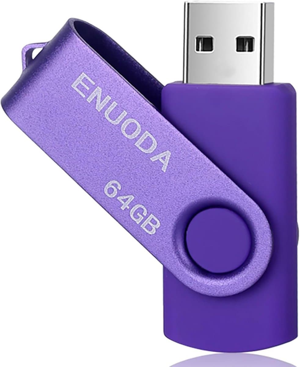 USB Stick 64GB Paars USB 2.0 Geheugenstick Hoge Snelheid