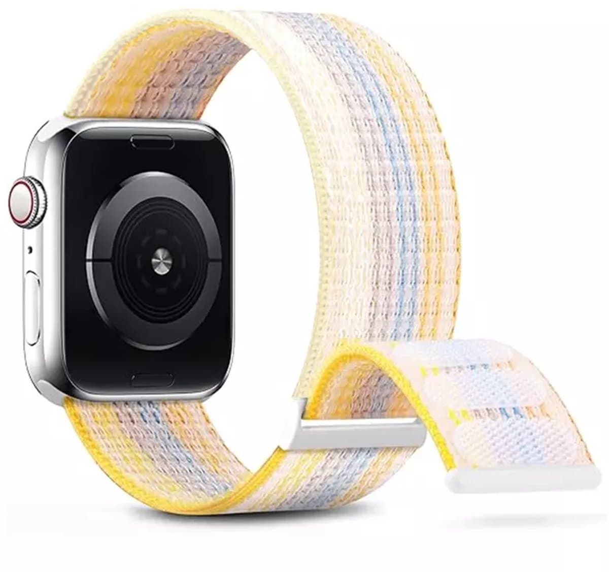 Geschikt voor Apple Watch - Jiamus Nylon sport loop band - Starlight multicolor - Extra sterke klittenbandsluiting - 38mm / 40mm / 41mm / 42mm / 44mm / 45mm