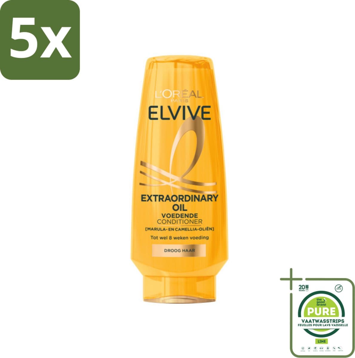 5 x L'Oréal Elvive Extraordinary Oil Conditioner 200 ml - Grootverpakking - Droog Haar Conditioner - Haarverzorging Droog Haar - L'Oréal Elvive - Conditioner Voor Droog Haar - Haar Conditioner