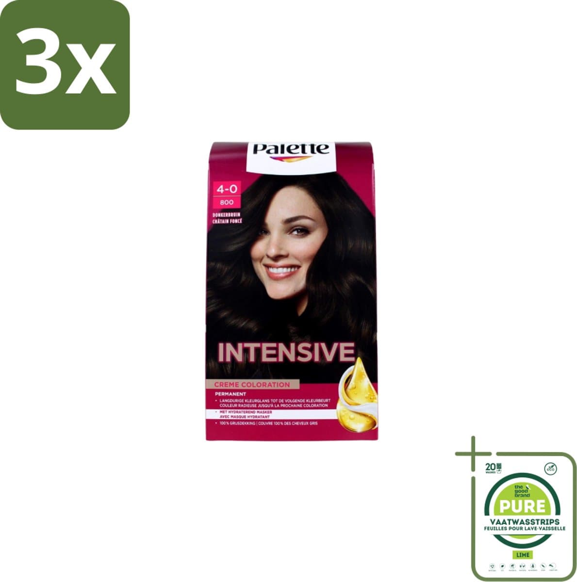 3 x Poly Palette – Haarverf – 750 Chocoladebruin / 3-65 – 115 ml - Grootverpakking - Haarkleur - Chocoladebruin - Permanente Haarkleuring - Haarkleuren - Haarverf