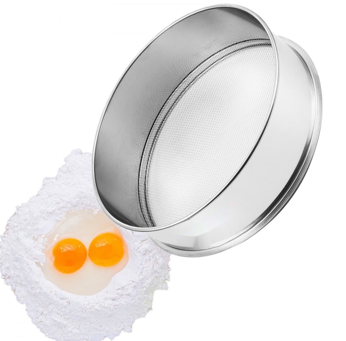 Bloemzeef - Zeefset - RVS 304 - Diameter 32 cm - Set 5 Maaswijdtes (incl. 12 mesh) - Fijnmazig - Voedselveilig - Voor Bakken Rijst Mungbonen Parelpoeder