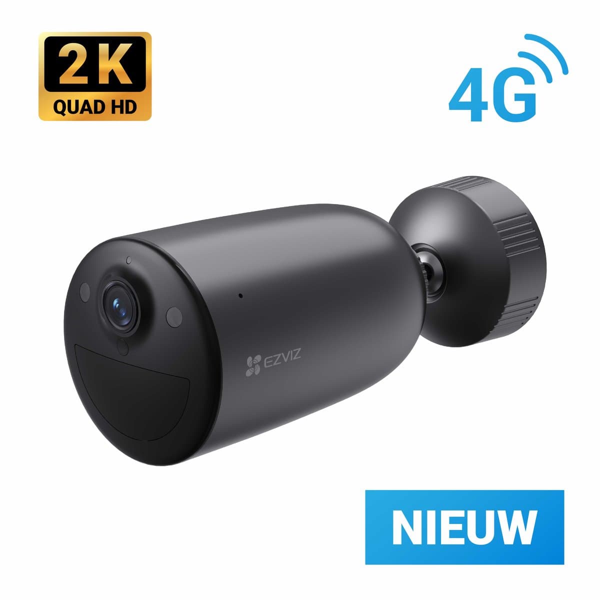 EZVIZ EB3 4G - Draadloze Beveiligingscamera Buiten - Nachtzicht, AI Detectie & Weerbestendig - 2K Resolutie - Werkt met Google Assistant & Alexa