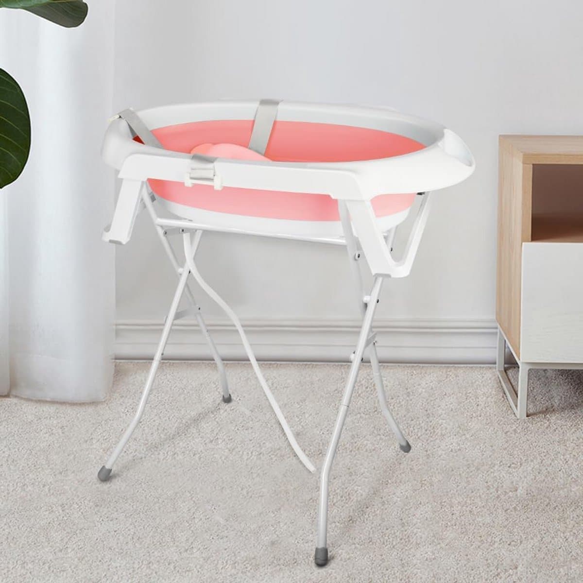Opvouwbaar babybad met standaard voor pasgeborenen - Draagbaar, antislip en ruimtebesparend
