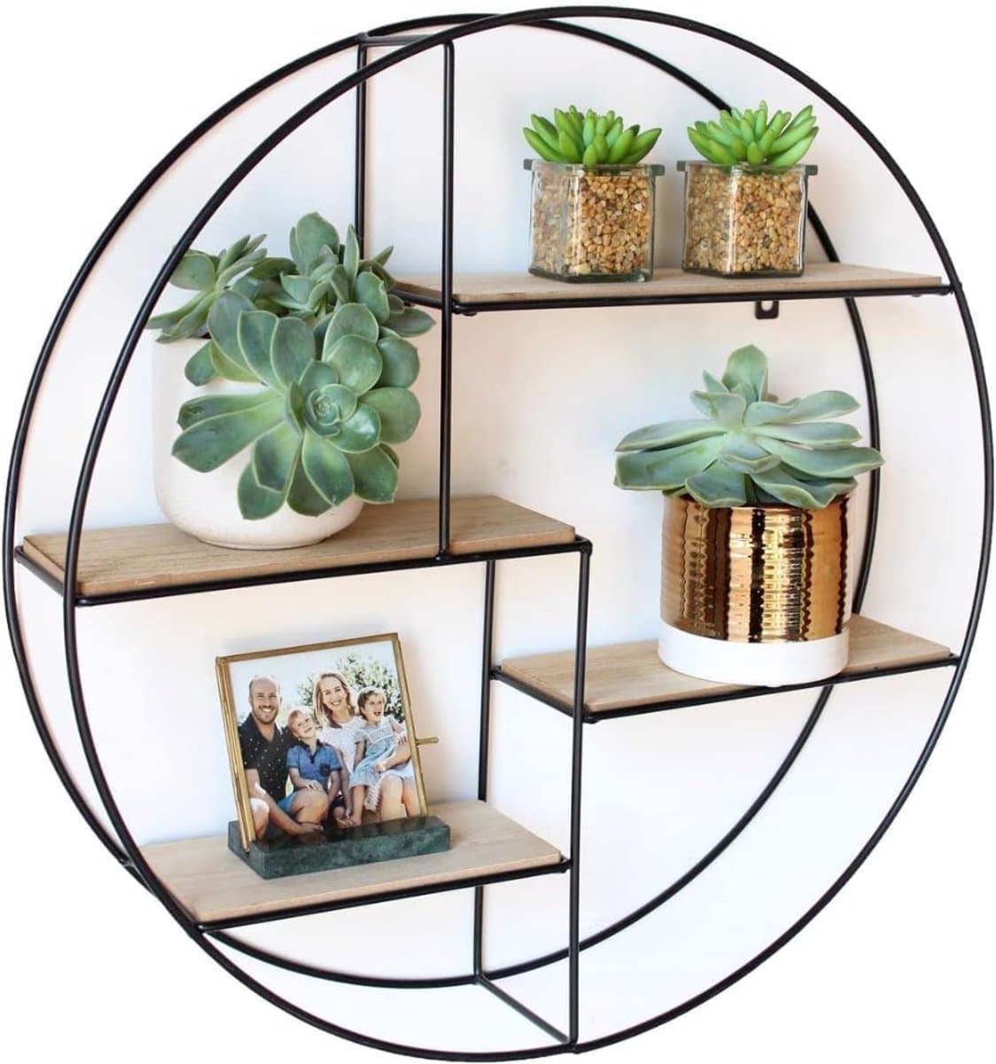 ZRSS® Wandrek Rond - Wandplank Industrieel - Wanddecoratie Hangend - Zwart