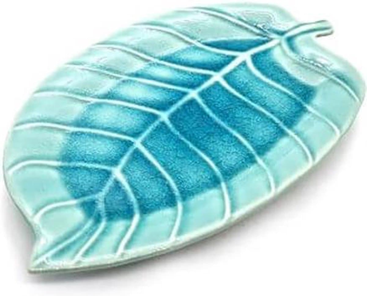Presenteerschaal - Bladvormige schaal Turquoise 21 cm  (4 stuks)