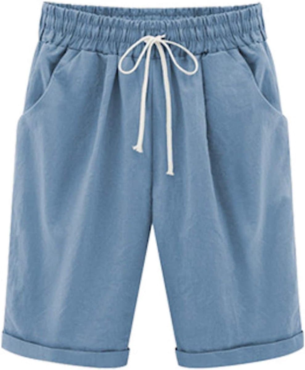 Katoenen bermudashorts voor dames in blauw