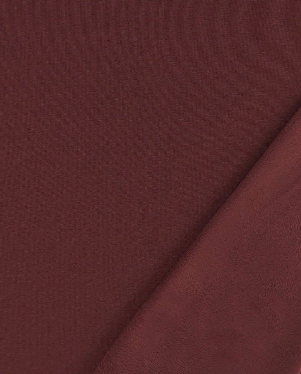 Alpen Fleece Stof Uni per Meter – Donker Bordeaux – Warm & Zacht – Met Fleece Binnenkant – Voor Hoodies, Joggingbroeken & Loungewear