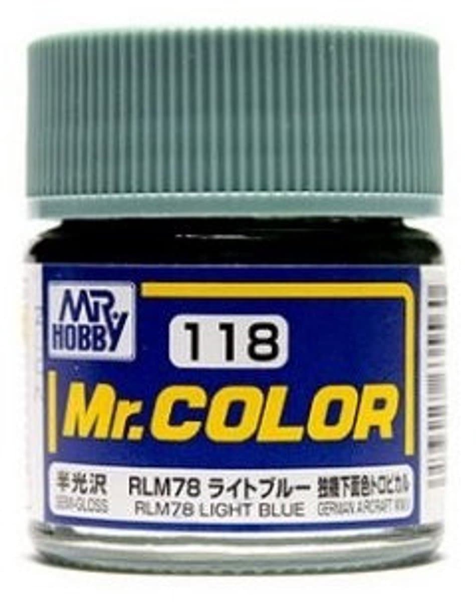 Gunze Mr. Hobby C-118 - Mr. Color 10 ml RLM78 Light Blue - Lacquer Modelbouwverf