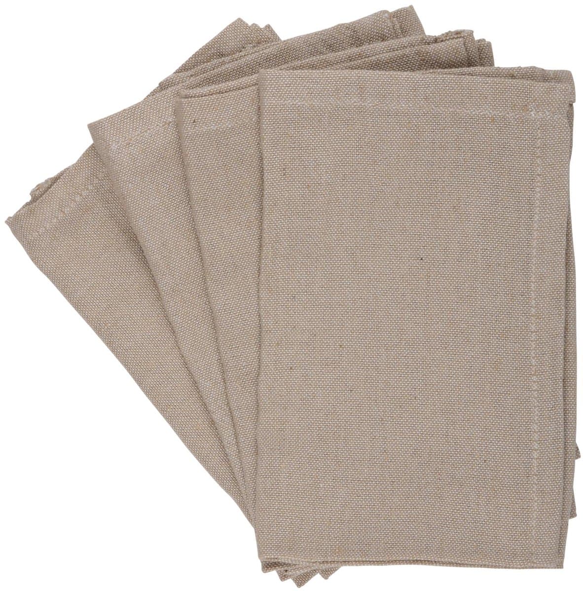 Arti Casa Servetten Set van 4 - 35 x 35 cm - Herbruikbaar - Katoen/ Polyester - Beige