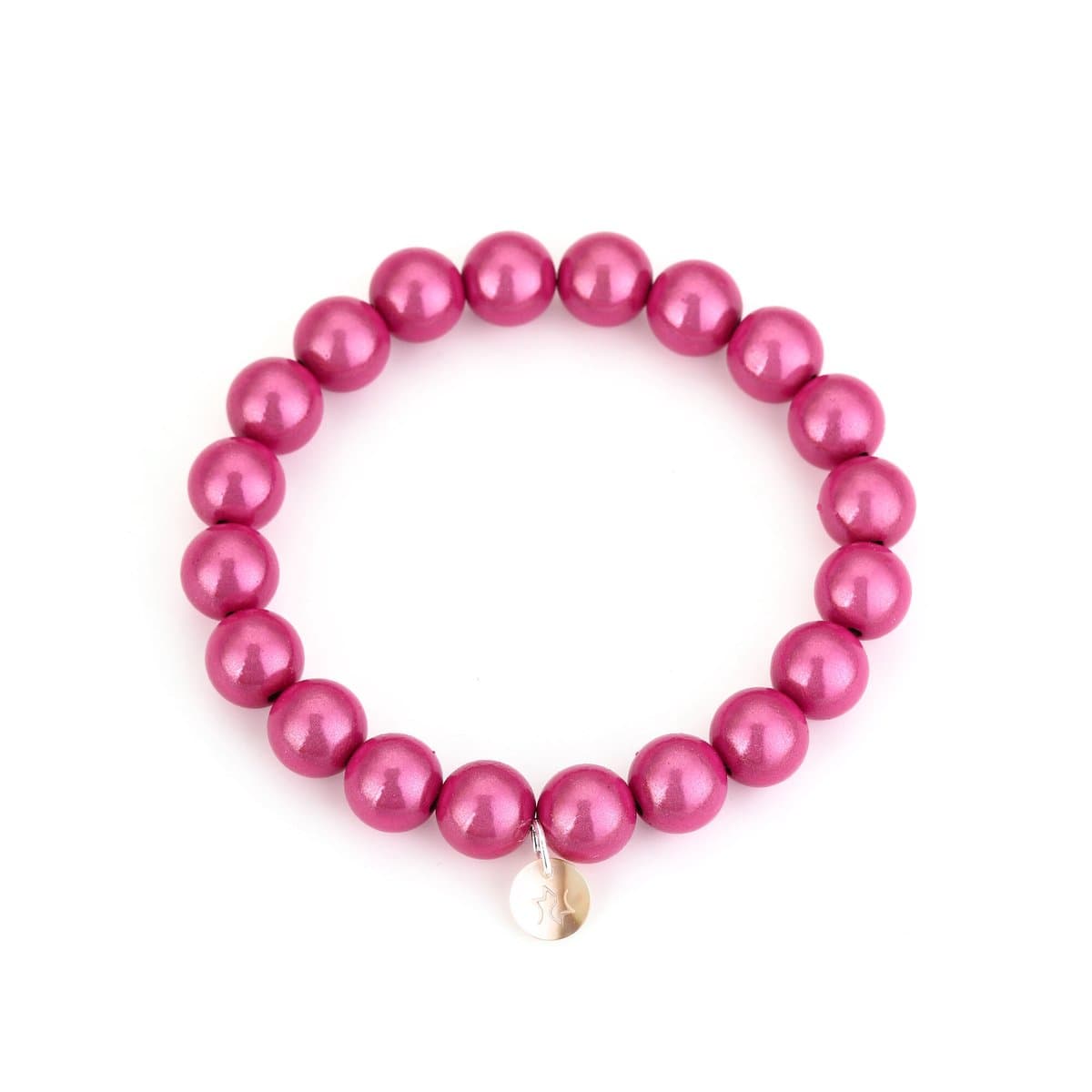 Michelle Bijou - Kralenarmband - Roze Lila - Elastisch - Stainless Steel - Handmade