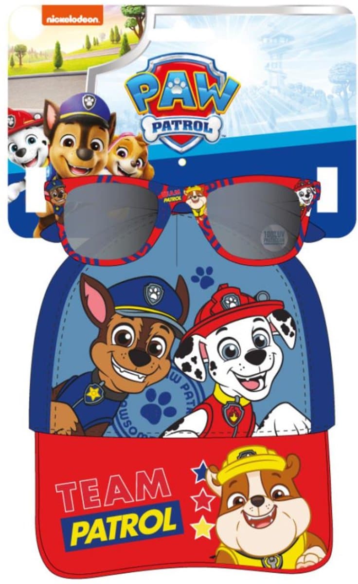 Paw Patrol Team zonnebrillen en honkbalpet set