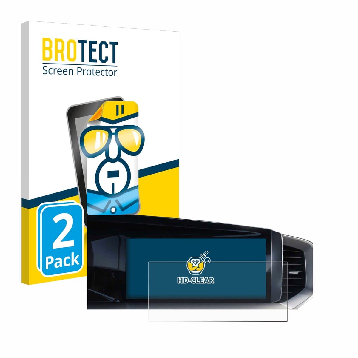 BROTECT - Screenprotector voor Opel Mokka B 2022 Infotainment System 7" - Folie Beschermfolie transparant 2 Stuks