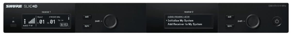 Shure - SLX-D - Dubbele Digitale Ontvanger - 470-514 MHz - Transparante 24-bits Audio