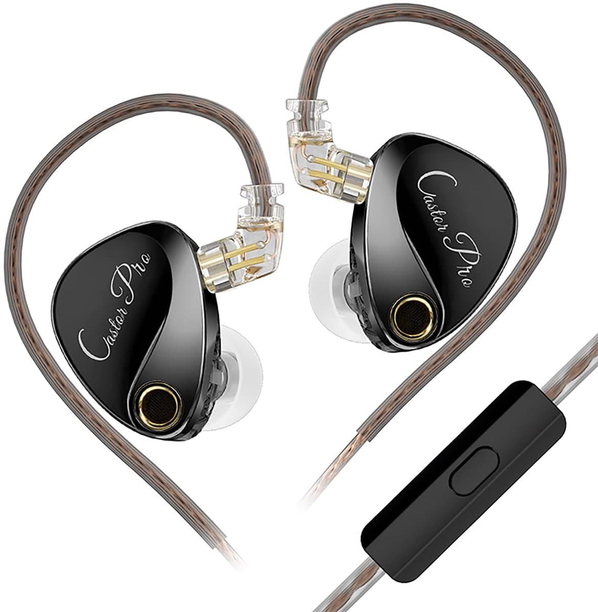KZ Castor Pro - In-Ear Monitors - IEM - 1 Dynamische + 1 Balanced Driver - Audiofiele Oordoppen - Verwisselbare Kabel - Universele Pasvorm - Grijs