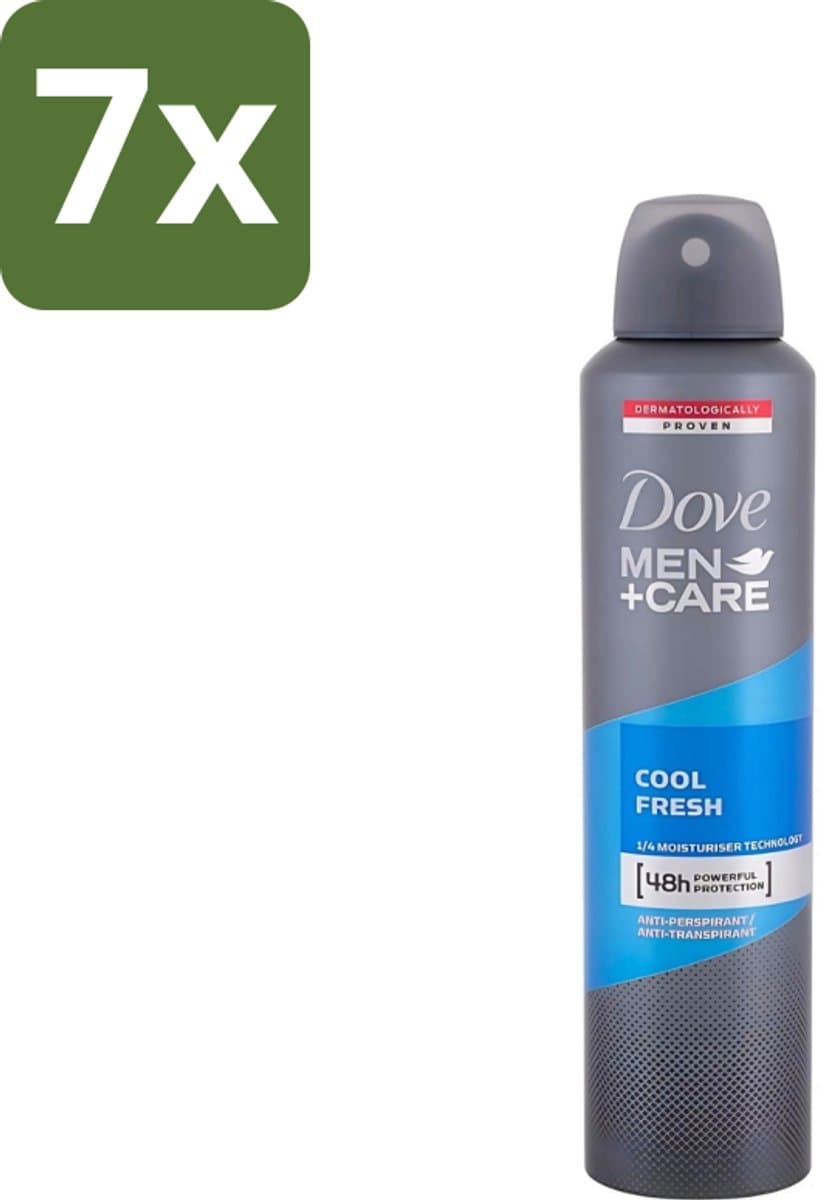 Dove - Deodorant - Spray Men+Care Cool Fresh - Verfrissend en langdurige bescherming - 250 ml - Bulkverpakking - 7 stuks