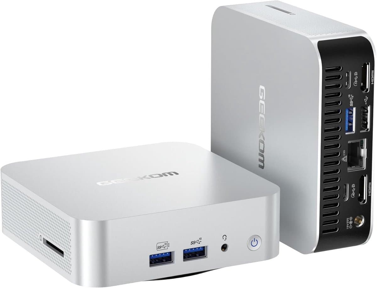 GEEKOM A7 Mini-PC – AMD Ryzen 5 7535HS– AMD Radeon™ graphics 780M – Windows 11 Pro – (8 Kernen 16 Threads, tot 5,2 GHz –16GB RAM 512GB SSD – 8K,Mini PC met,Mini Computer,Game PC,pc voor games e