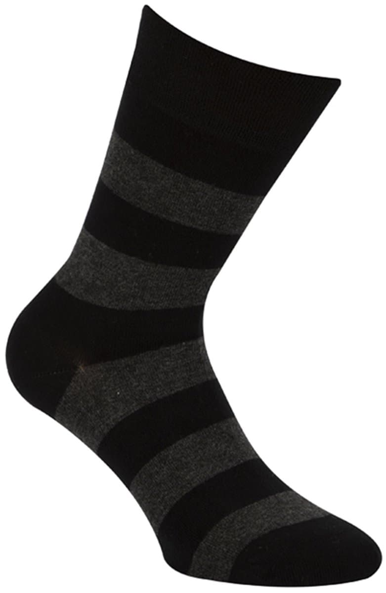 Boru Bamboo - Nette Sokken - Zwart - 35-38 - Bamboe Sokken - Gestreept - Naadloos - Ademend - Unisex - 2326
