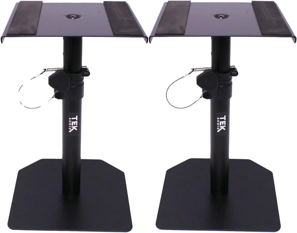Set van 2 Verstelbare Studio Monitor Stands voor Bureau - Vibratie Damping