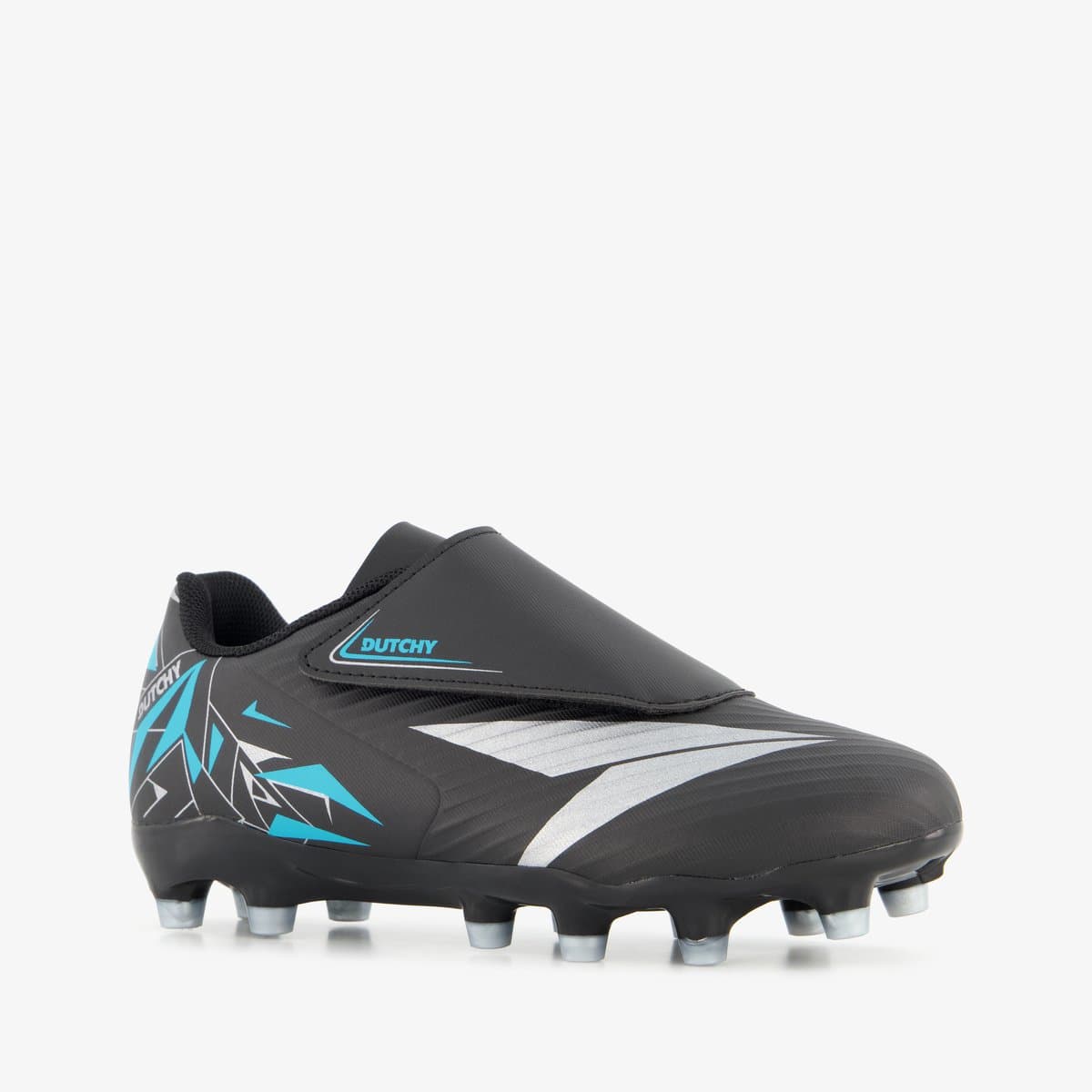 Dutchy FG kinder voetbalschoenen zwart blauw - Maat 33 - Uitneembare zool