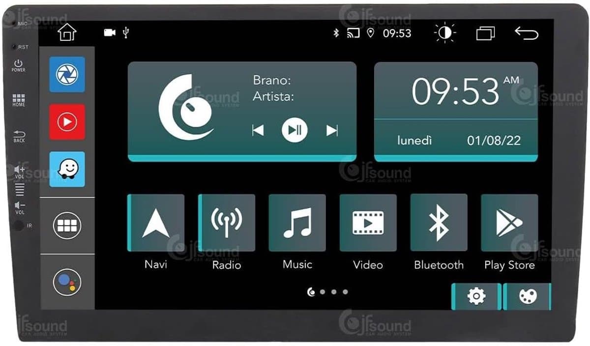 Auto Radio - Multimedia Systeem - Navigatie Entertainment - Android WiFi Bluetooth - 20x20x10 cm - Zwart