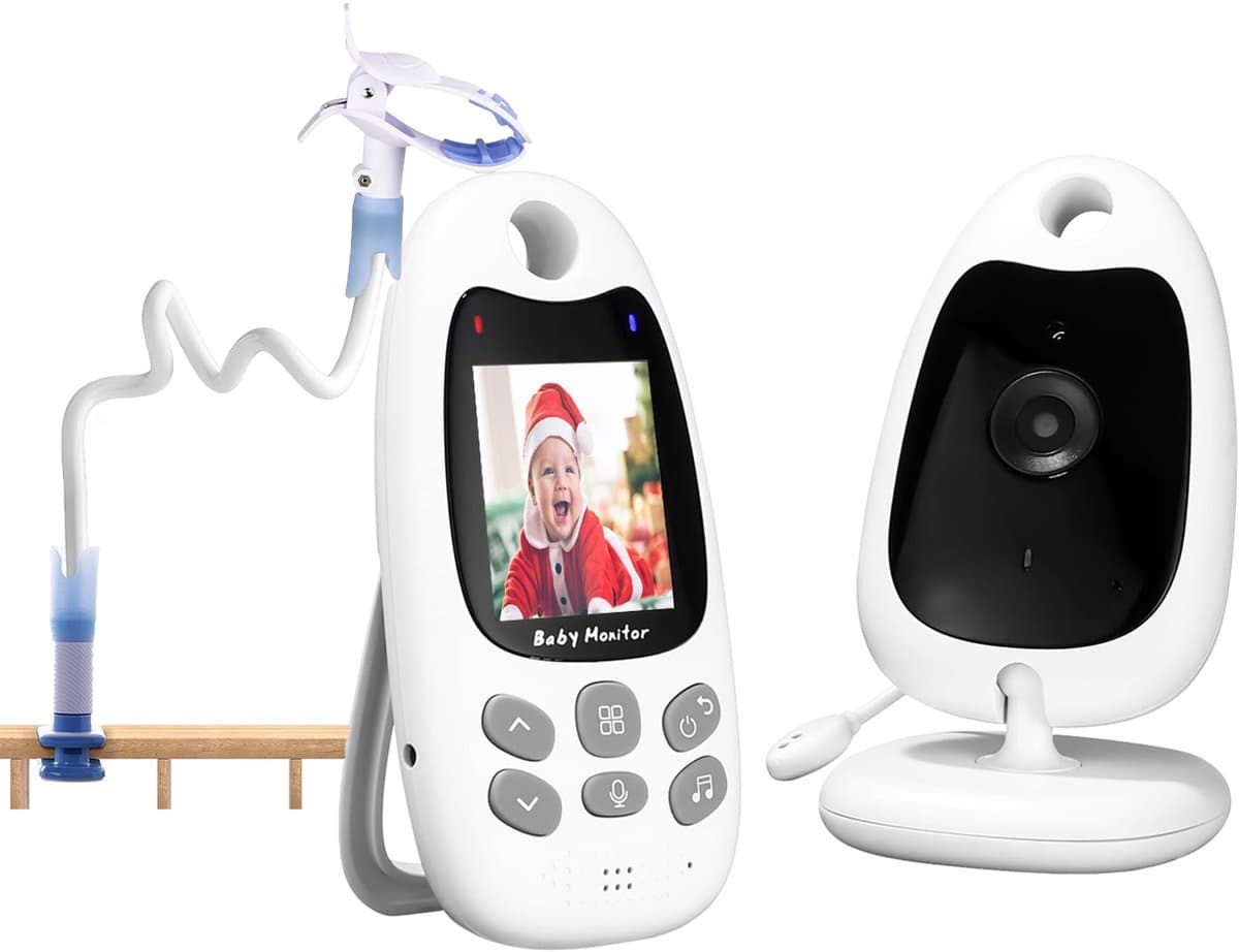 BOIFUN Babyfoon met Camera - 2 Inch LCD Scherm - Zonder Wifi - Nachtzicht - Tweewegcommunicatie - Temperatuurweergave - VOX - Slaapliedjes - Babyfoon met Houder