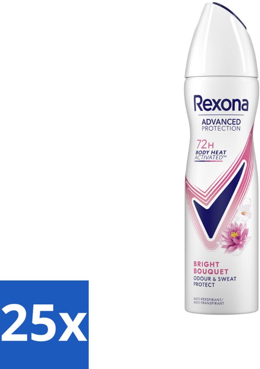 Rexona Deodorant Spray Advanced Protection Bright Bouquet 150 ml - Bulkverpakking - 25 stuks