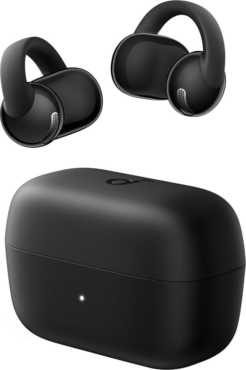 soundcore C50i Zwart, Open-Ear Oordopjes, Clip-On Earbuds, Comfortabel FlexiClip-design, 12mm Drivers, AI Heldere Oproepen, 28U Speeltijd, Secure Fit, Hi-Res, IP55, Bluetooth 6.0
