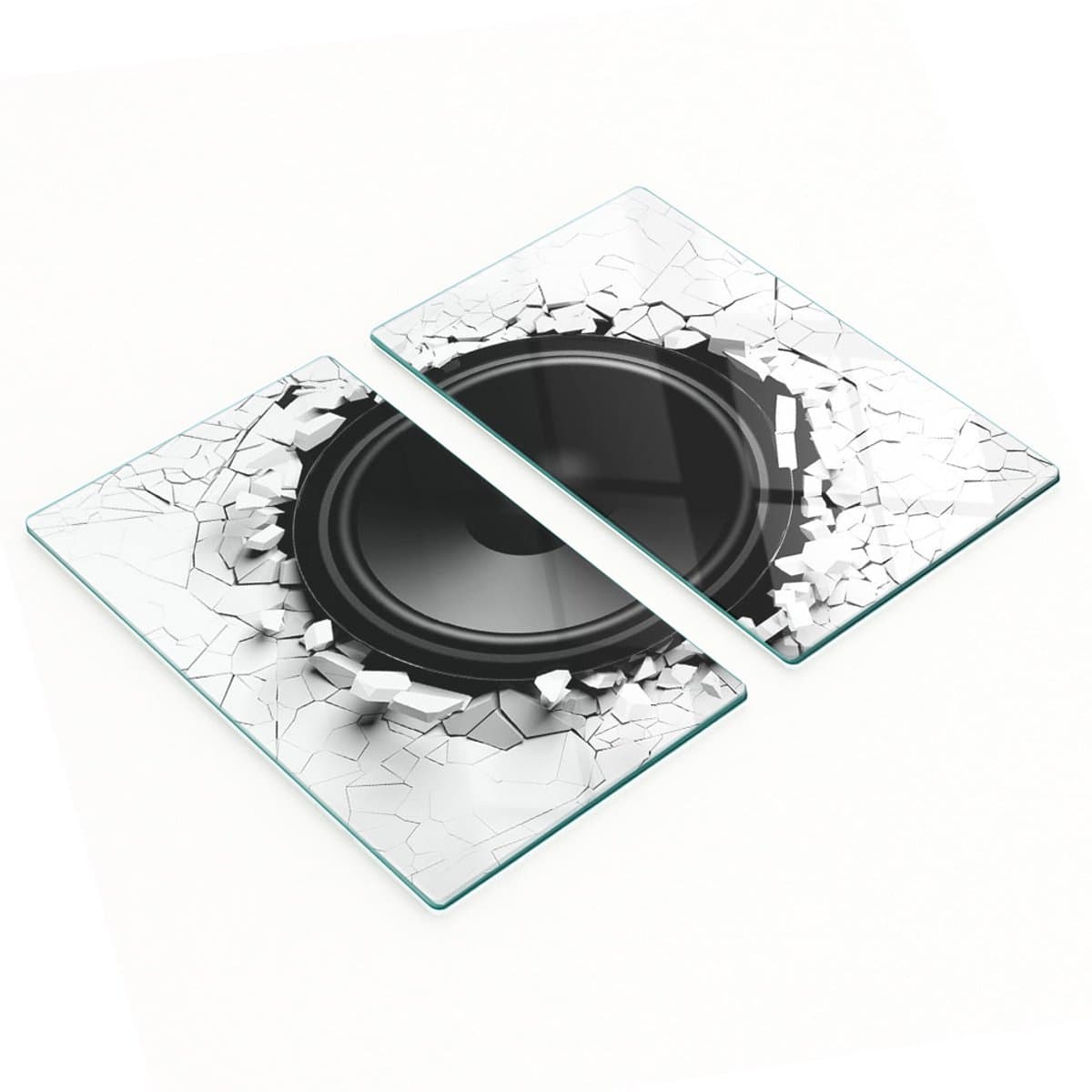 Multifunctionele decoratieve glazen borden met printluidspreker 2x30x52 cm
