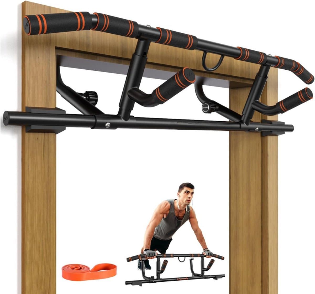 Imperatoris - Pull Up Bar met Inklapbare Handgreep - 60-92 cm - Tot 200 kg - Optrekstang Deur - Pull Up Bar - Chin Up Bar - Krachttraining - Thuis Sporten - Home Workout - 26.42 x 26.42 x 5.49 cm - Zwart