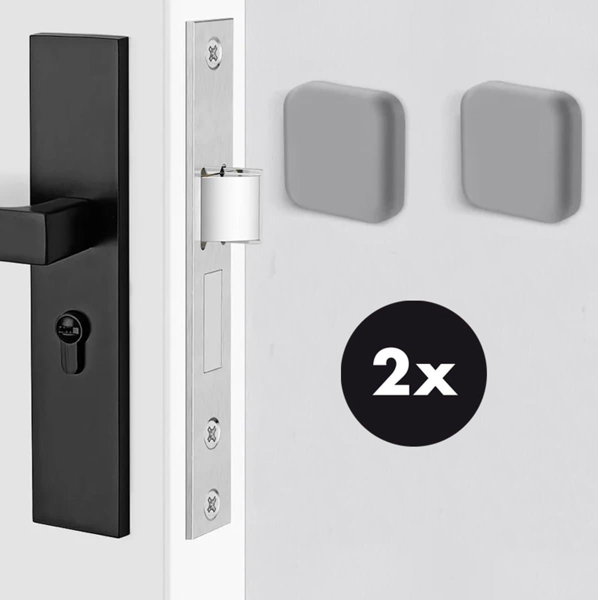 Actie4you® - Deurbeschermer - Siliconen Deurstopper – Muur Bescherming - Deurklink - Stoot rubber - Zelfklevend – 2 Stuks – Grijs