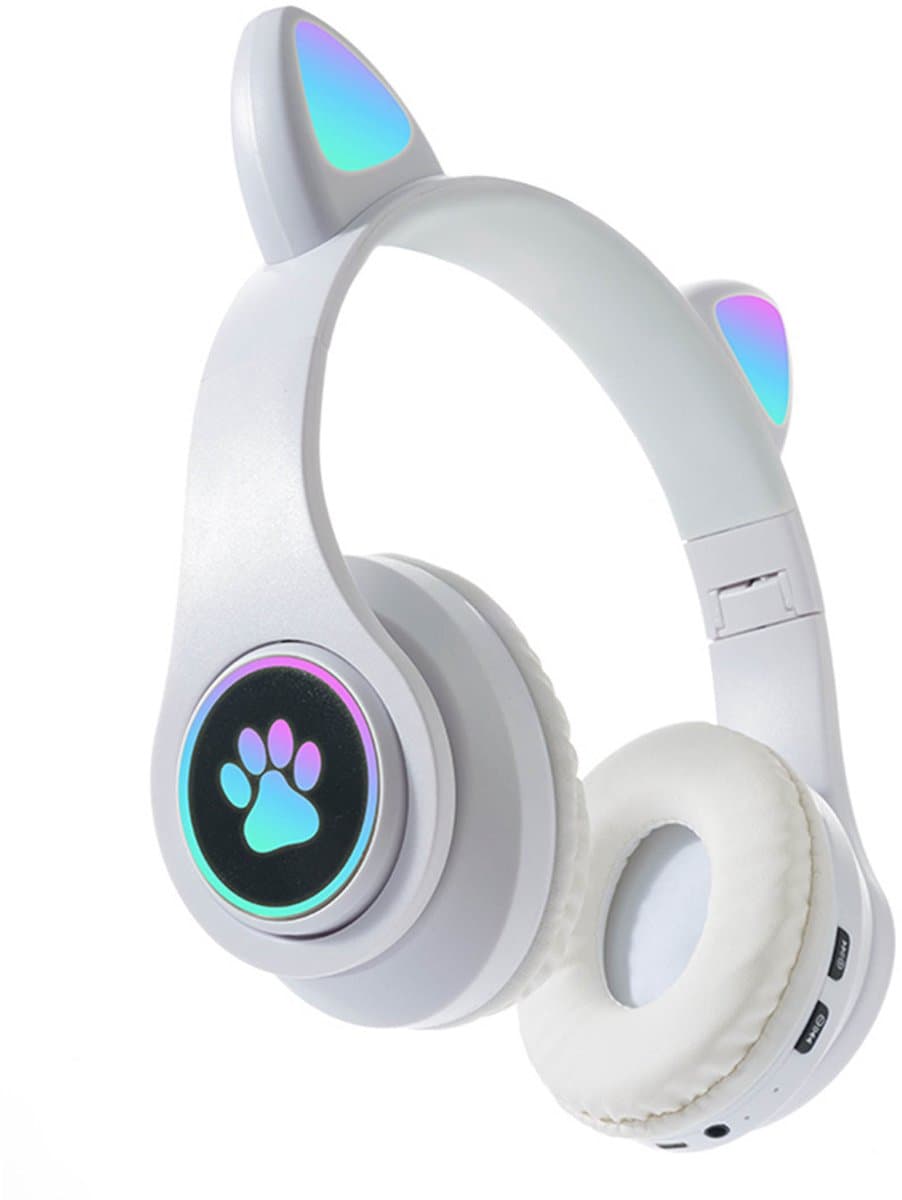 KINSI koptelefoon kinderen draadloos - Kinder Koptelefoon met Kattenoortjes - Multi-apparaat Compatibel