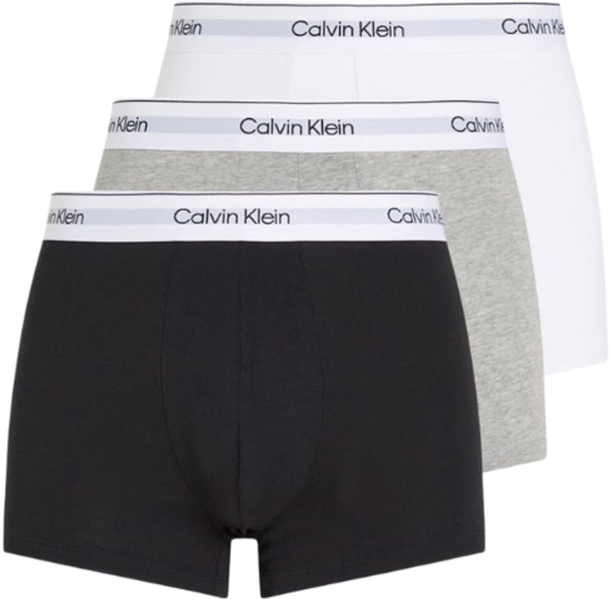 Calvin Klein 3-pack boxershorts met lage taille– Icon katoenen stretch – wit, zwart, grijs L