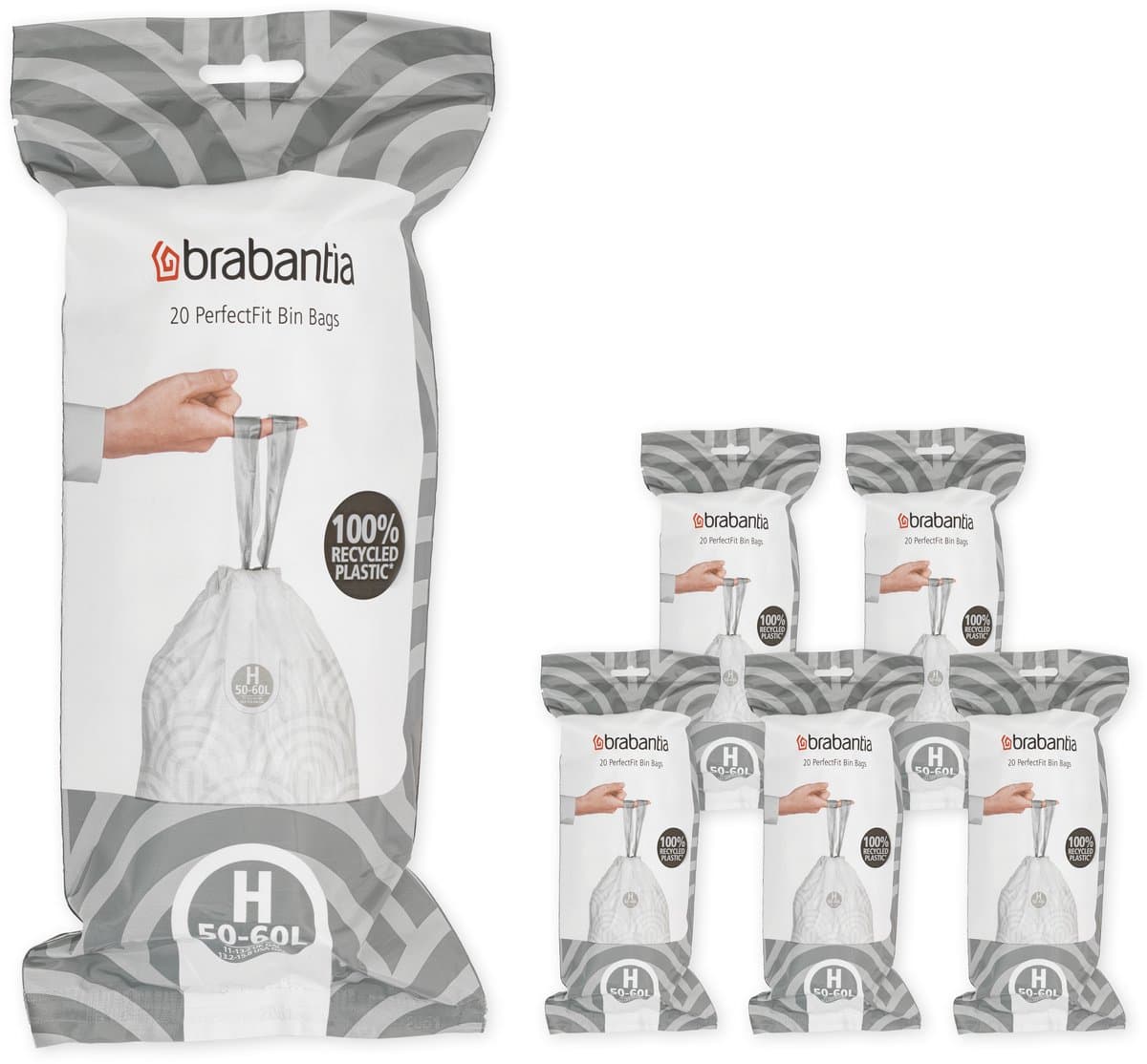 Brabantia Vuilniszakken Code H - 50-60 Liter (120 stuks)