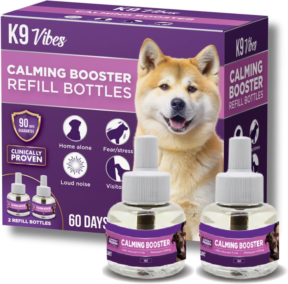 K9 Laboratories - antistress verdamper - navulling - 2 stuks - 30 ml - navulling voor feromonen verdamper - anti-stress hond