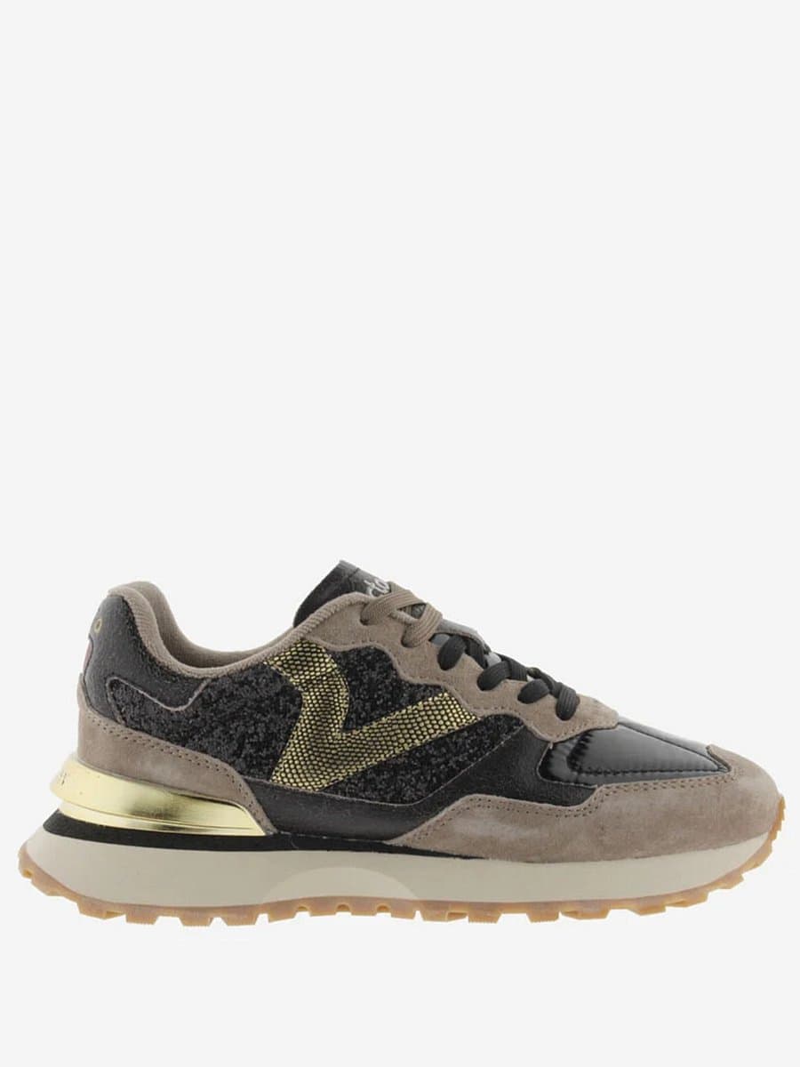 Victoria® Dames Sneakers - Zwart - Leer,Suéde - Maat 36