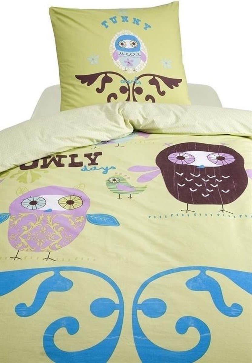 Damai Owly Dekbedovertrek - Eenpersoons - 140x200 cm - Green