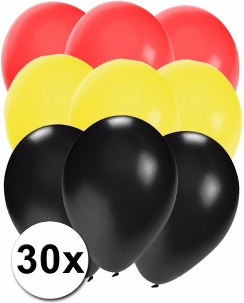Shoppartners Party Ballonnen - 30x stuks - Duitse vlag kleuren - latex - 27 cm - versiering - kleurenmix - feestartikelen