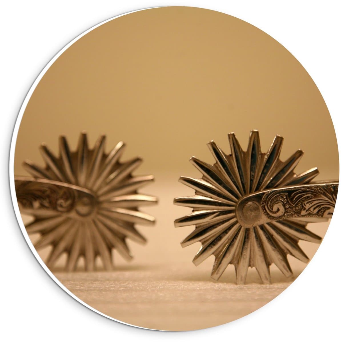 Forex Wandcirkel - Western Spoortjes  - 20x20cm Foto op Wandcirkel (met ophangsysteem)