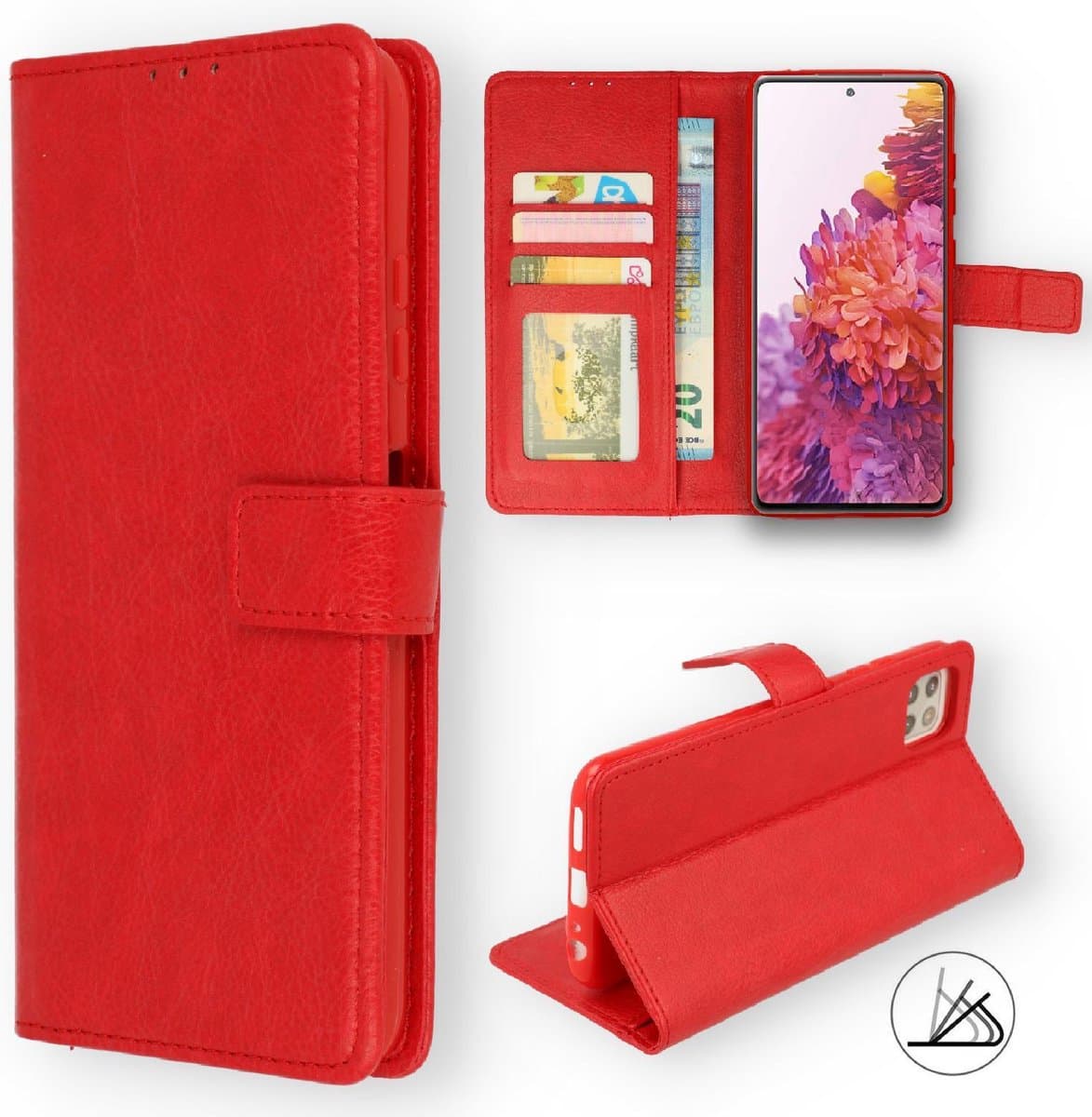 HB Hoesje Geschikt voor OnePlus Nord 2 Rood - Luxe Portemonnee Book Case - Kaarthouder & Magneetlipje