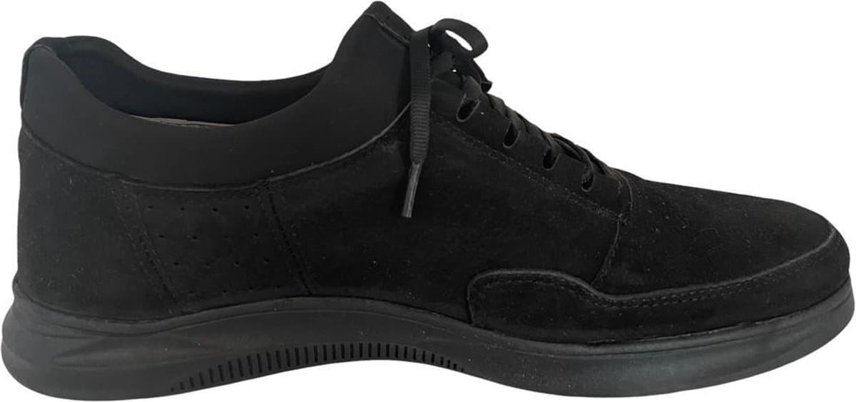 Sportschoenen- Heren Sneaker- Mannenschoen 108- Suède leer- Zwart- Maat 40