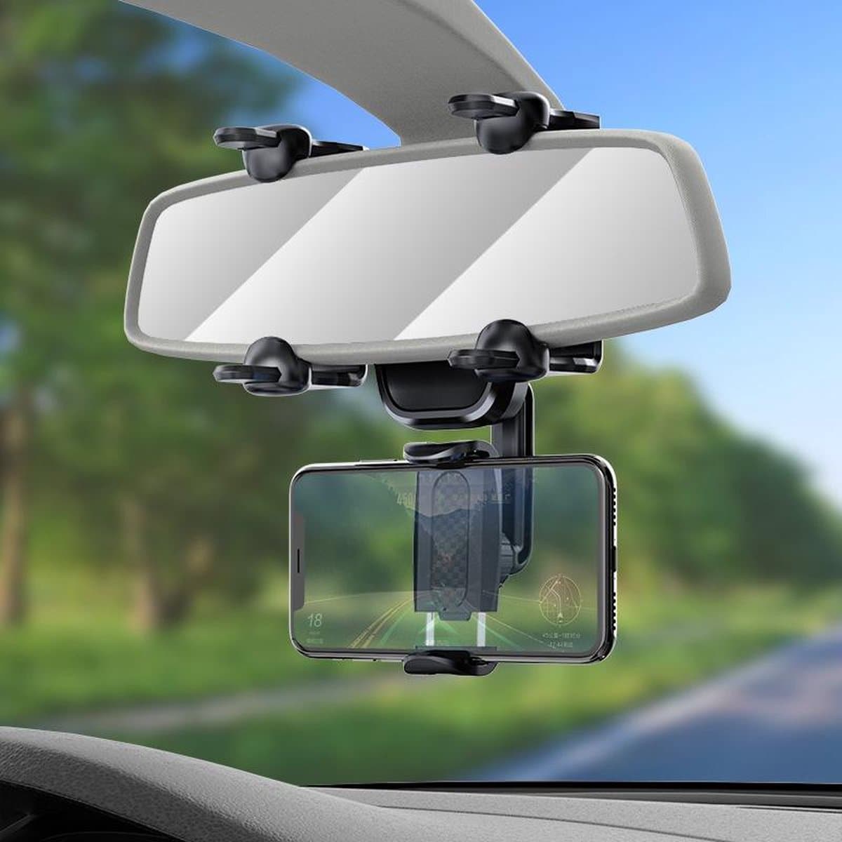 Telefoonhouders Auto Spiegel - GSM Houder Auto Accessories - Autohouder voor Binnenspiegel - Auto Spiegel - Smartphone Houder - Auto Accessoires Interieur - Universeel